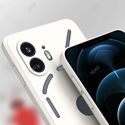 Phone Case for Nothing Phone (2) 2 Two Phone2 6.7" A065 Soft Square Liquid Silicone Internal Flocking Lens Protection Back Cover