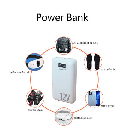 20000mAh Power Bank 12V DC Output Portable Charger for Heated Vest Jacket Powerbank for iPhone Air Conditioning Clothing battery