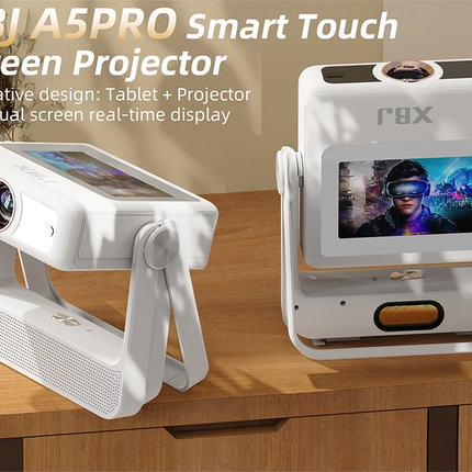 XBJ Smart Touch Screen Portable Projector Support 4K Wifi 6 Bluetooth Auto Focus Compatible with phone/ TVStick/pc/IndoorOutdoor