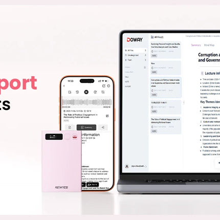 AI Voice Recorder NEWYES Ailog Voice Recorder Device with App Control Transcribe Summarize 64GB Memory Smart Audio Recorder 2026