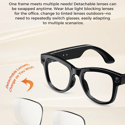 2026 New 3600mAh Battery AI Glasses Men 800W 4k Camera 32G Memory Photos&Video 160+Translation ChatGPT Music Smart Glasses Women