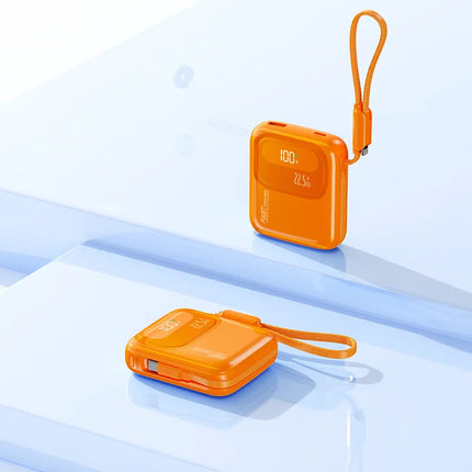 Lenovo Mini Power Bank 50000mAh With Built-in 22.5W Super Fast Charging Portable Power Bank Screen Displaying Battery Level