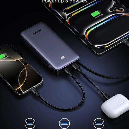 UGREEN Nexode Power Bank 20000mAh 45W with Built-in Cable, Fast Charging Portable Charger