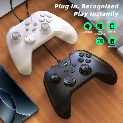 Wired Gaming Controller for PS4 Console PC Controls-No Lag. No Drops Dual Vibration Gamepad for Switch, iOS, Android
