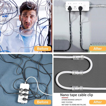 Cable Organizer Clips Cable Management Desktop & Workstation ABS Wire Manager Cord Holder USB Charging Data Line Bobbin Winder