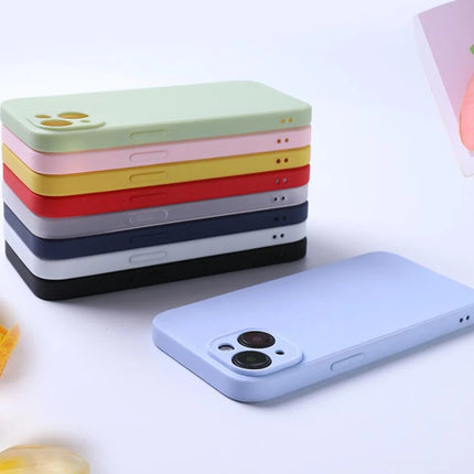 Liquid Silicone Phone Case for iphone 13 mini 14 15 Pro Max 15 Plus Candy Color Soft Back Cover Cases