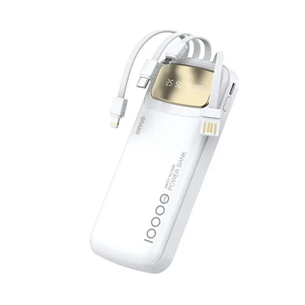 CCC Certified 10000mAh 20000mAh Power Bank Built in Type C Cable Ultra Thin Digital Display Portable External Battery Powerbank