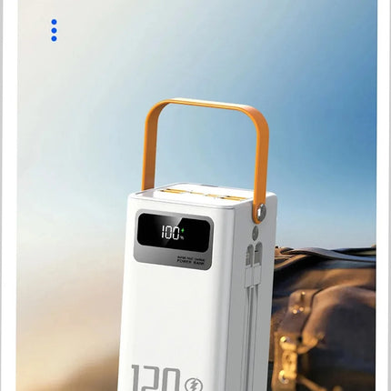 120W 150000mAh Fast Charging Power Bank Large Capacity Outdoor Mobile Power Supply External Spare Battery for Outdoor Camping