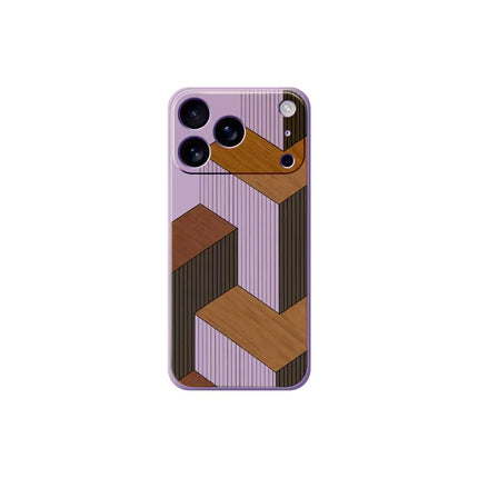 Geometric Wooden Phone Cases For iPhone 17 Pro Max 17 Air 16 15 14 13 12 11 Pro Max XS Max 7 8 Plus 16e 16 Plus TPU Cover Coque