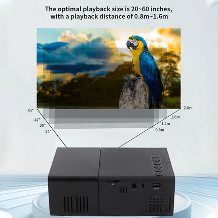 LED Movie Projector Low Noise Cooling Compact Projector Wide Compatibility Manual Focusing for Outdoor Activities for Phone PC