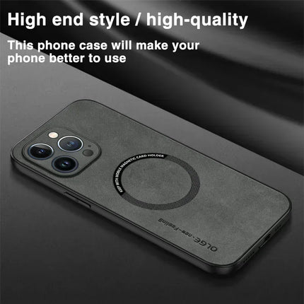 For Magsafe Luxury Leather Shockproof Phone Cases For iPhone 17 16 15 14 13 12 11 Pro Max Plus Magnetic Wireless Charging Cover