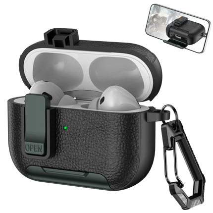 Phone Holder cortex Case For AirPods Pro 3  Bluetooth headset Cover For AirPods Pro 2 or AirPods 1 2 3 4 Pro Case With Hook