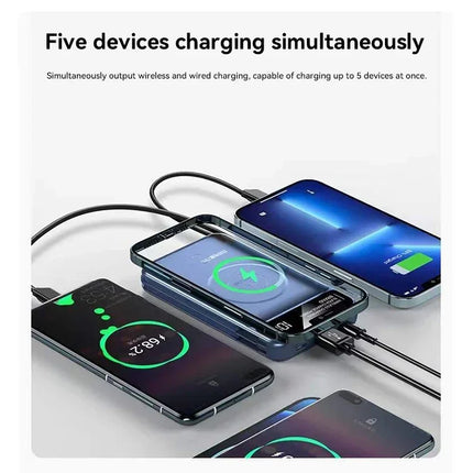 Lenovo Power Bank 50000mah Wireless Charging For Magsafe Magnetic Charging Built-in Wire Mobile Phone Battery For IPhone
