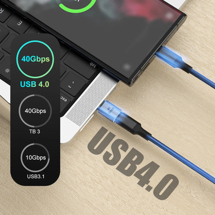 USB 4.0 40Gbps Adapter 90 Degree Right Angle Type C Male to Female Adapter 100W Fast Charging For Laptops Macbook USB C Adapter