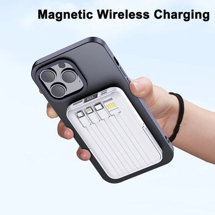 New Magnetic Power Bank 20000mAh Fast Charging Wireless W/ Cables Stand for IPhone Magsafe Powerbank Portable External Battery