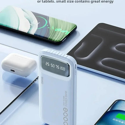 CCC Certified 10000mAh 20000mAh Power Bank Built in Type C Cable Ultra Thin Digital Display Portable External Battery Powerbank