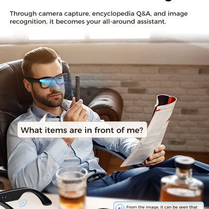 2026New 8MP 4K HD Camera AI Glasses Men 3600mAh Power Bank 32G Memory 160+ Translation Glasses Waterproof Smart Sunglasses Women