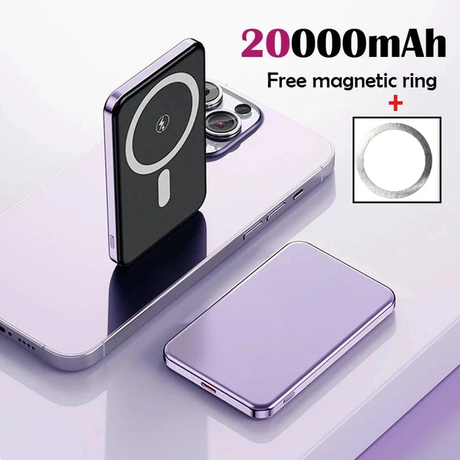 Taepiaai Magnetic Wireless Power Bank 20000mAh Ultra Thin Portable CCC Certified Super Fast Charging Pack for MagSafe for Iphone