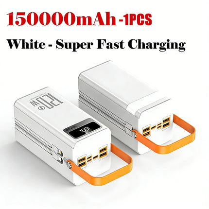 120W 150000mAh Fast Charging Power Bank Large Capacity Outdoor Mobile Power Supply External Spare Battery for Outdoor Camping