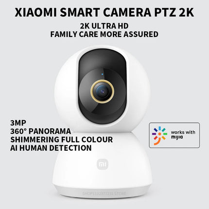Xiaomi 360° Smart Home Security Camera Mi PTZ 2K Webcam 1296P 3 Megapixel AI Human Detection Night Vision Webcam Work With Mijia