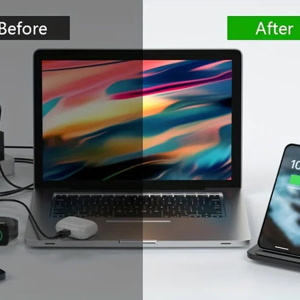 Foldable 3 in 1 Wireless Charging Station for iPhone 17 16 15 14 13 12 Pro Max iWatch 11 Airpods Pro 4/3 Fast Charger Stand Dock