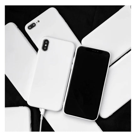 Porcelain White Matte Phone Case For iphone 12 11 Pro XS Max XR X 8 7 6S 6 Plus SE 2020 Silicone Cases Solid Color Soft Cover