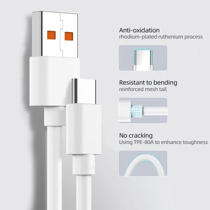 Original Xiaomi 6A 120W USB C-type Ultra Fast Charging Cable Xiaomi Mi 13 12 Pro Realme POCO 12 Turbo Fast Charging Data Cable