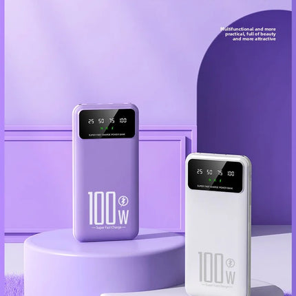 20000mAh Digital Display Power Bank 100W High Speed Fast Charger With LED Light Portable External Battery For All Smart Phones