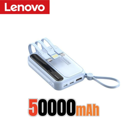 Lenovo 500000mAh Power Bank BuiIt in 4 Lines Super Fast Charging Large Capacity Portable External Battery for All Phones 2026