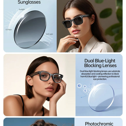 AI Smart Glasses with 8MP Camera Video Recording 100+ Languages Translation Sunglasses Bluetooth Call Music Play Men Women 2026