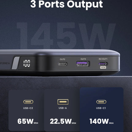 UGREEN PD 145W Fast Charging Power Bank 25000mAh Portable PowerBank for Macbook Pro iPhone Xiaomi Notebook Computer 100W