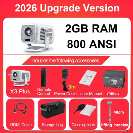 DITONG 4K Projector Android Native 1080P 600ANSI Portable Auto Focus Video Home Cinema Outdoor HD LED Projetor