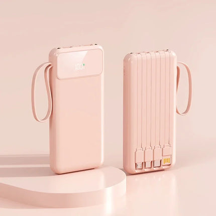50000mAh 4in1 Power Bank With Built-in Cable Large-capacity Compact And Portable Power Bank for Xiaomi iPhone 17Promax Huawei