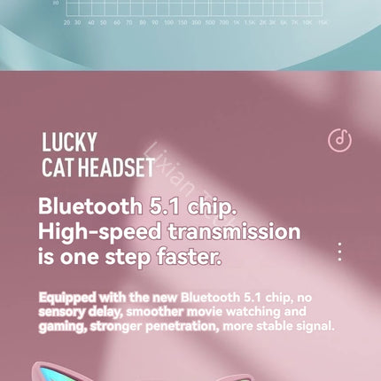 RGB Glow Earphones Wireless Earbuds 5.3 Cat Ear Bluetooth Sports Headphones Bluetooth Mp3 Players Microphone Sale Headset Gamer