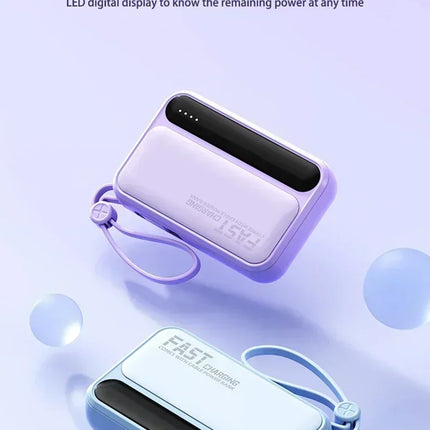 Lenovo Large Capacity 500000mAh Portable Power Bank Built In 4 Cables Fast Charging Battery For All Phones