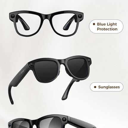 2026 AI Smart Glasses M02 Ultra 1080P HD Camera ChatGPT 3600mAh Charging Case Power Bank 32GB Translation Music Video Sunglasse
