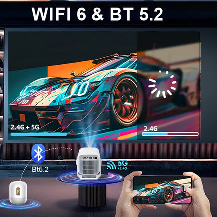 Huaweishi 4K Projector Android Native Portable 1080P 600ANSI Auto Focus Video Home Cinema Outdoor HD LED Projector