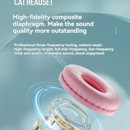 RGB Glow Earphones Wireless Earbuds 5.3 Cat Ear Bluetooth Sports Headphones Bluetooth Mp3 Players Microphone Sale Headset Gamer