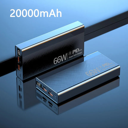 66W Power Bank 30000 mAh Poverbank  PD22.5W Fast Charge Portable Mobile Powerbank Four USB Charger Bateria for All Smartphones