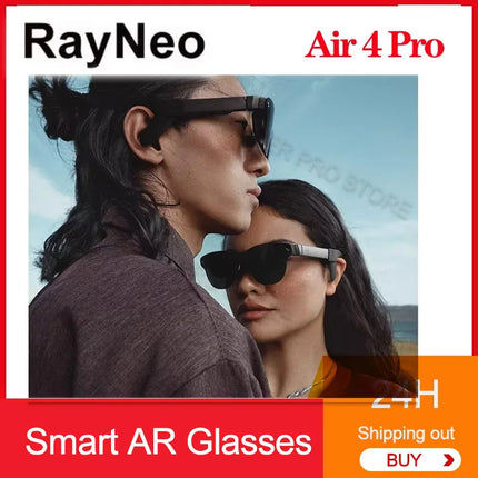 Rayneo Air 4 Pro Smart AR Glasses 3G Voice Control IPX-5 Waterproof 4KVideo Capture Head-Mounted XR Support DP Agreement Glasses