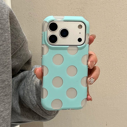 Love Polka Dot Phone Cases For iPhone 15 16 17 Pro Max Case 13 14 Pro Hard IMD TPU Shockproof Fashionable Cover Case