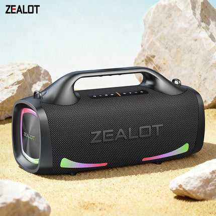 Zealot-S79 Speaker Party Portable Speaker with Bluetooth 5.2, Portable Handle, 24-Hour Playtime, for Party, Camping