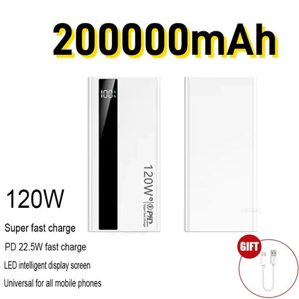 500000mAh Power Bank 120W Fast Charging Large Capacity Power Bank PD 20W Suitable For All Mobile Phones Long Endurance