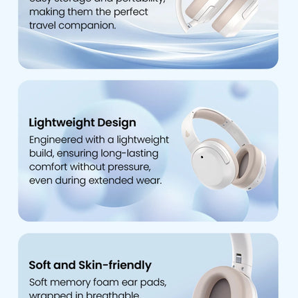 Edifier W820NB Plus(2025 Ver.) ANC Wireless Headphone Bluetooth 6.1 Over-ear Headset -49dB Noise Canelling Earphone Hi-Res Audio