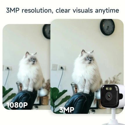 Lenovo Mini Window Camera Replaces Outdoor Cameras 2.4/5GHz WiFi Camera 3MP Resolution Full-Color Night Vision Window Camera