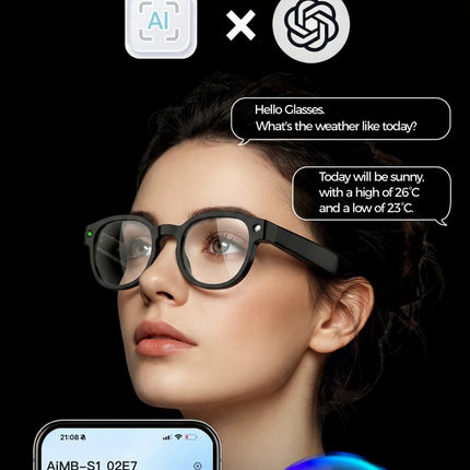 2026 New AI Smart Glasses AI Translation 8MP HD Camera 4K Shooting Image Bluetooth Call Recording Music Smart Sunglasses