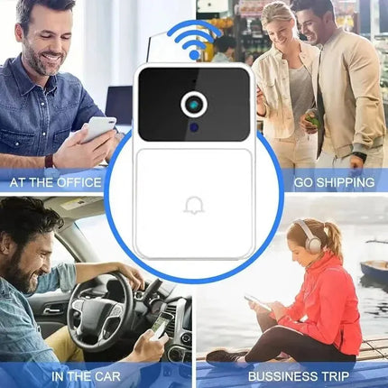 Wireless WiFi Video Doorbell for Home Security - HD Camera, Night Vision, Two-Way Intercom & Voice Change Feature