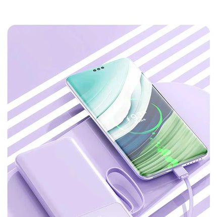 50000mAh 4in1 Power Bank With Built-in Cable Large-capacity Compact And Portable Power Bank for Xiaomi iPhone 17Promax Huawei