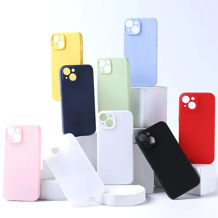 Liquid Silicone Phone Case for iphone 13 mini 14 15 Pro Max 15 Plus Candy Color Soft Back Cover Cases